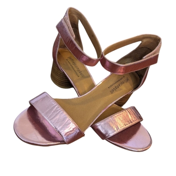 Jeffrey Campbell Issa Boho Peasant Romantic Strappy Rose Metallic Kitten Heel 9 - Picture 3 of 10